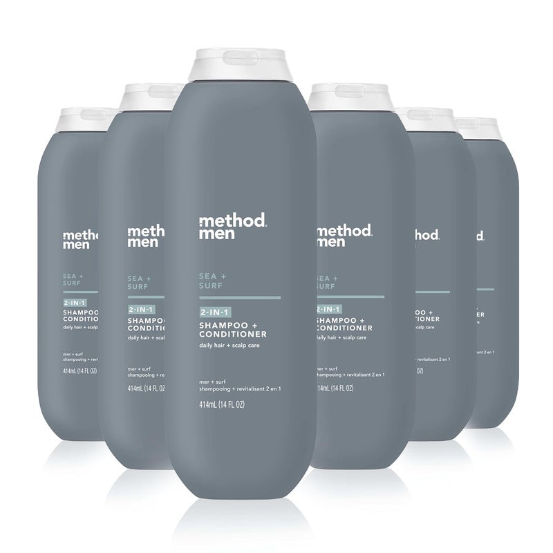 Method Men 2-in-1 Shampoo + Conditioner; Sea + Surf; Pack Of 6; Sea & Surf; 6 Count - Image 1